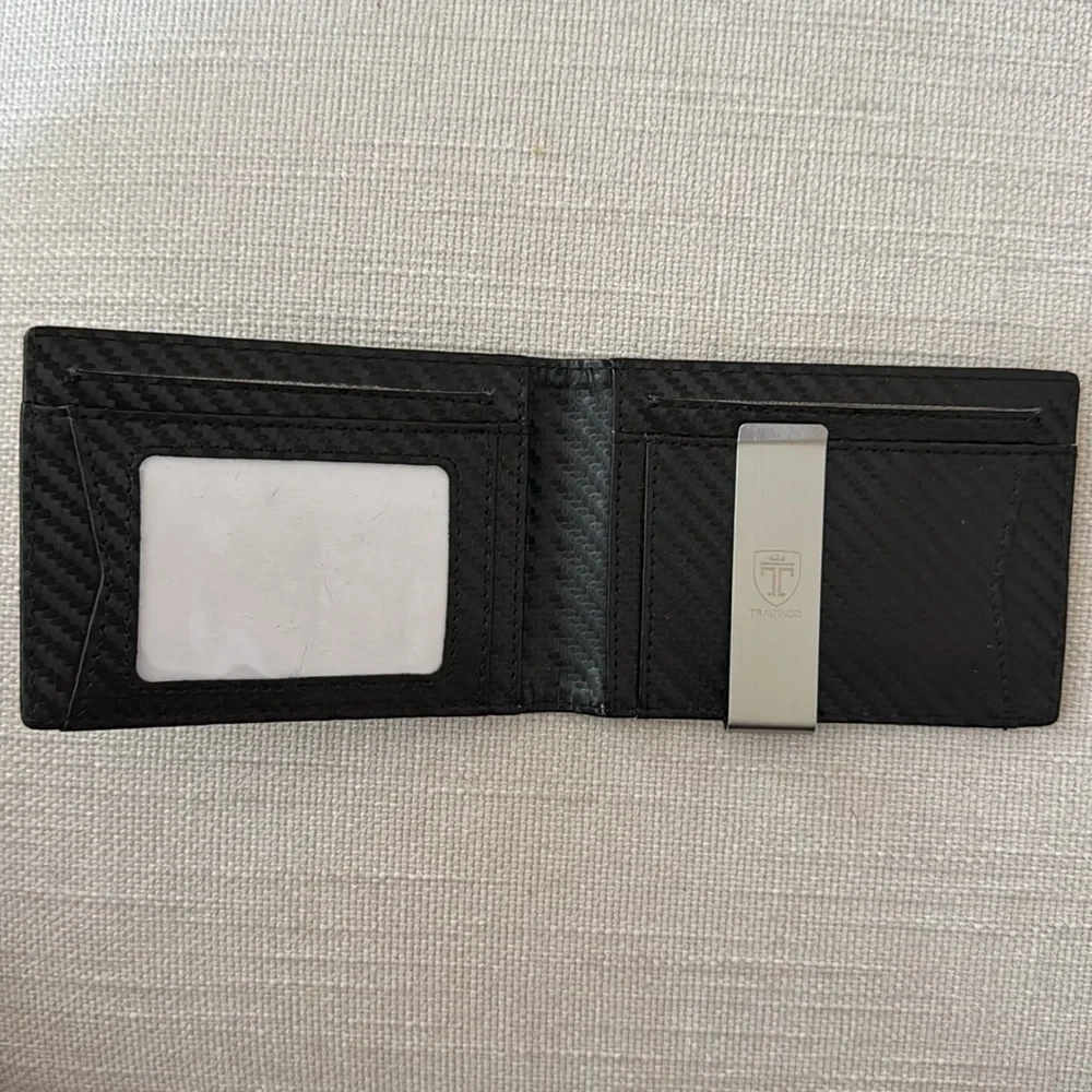 Mens Black Slim Wallet Metal RFID Blocking Wallet Card Case‎ Money Clip